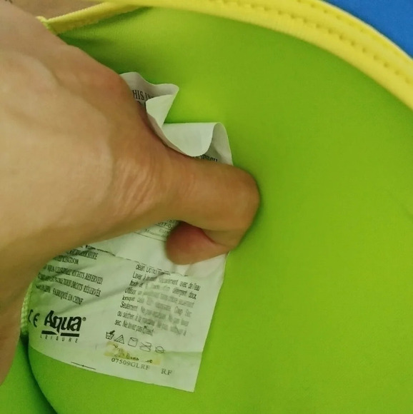 Learn how to Swim  body-suite Lime green with Blue trim Unisex - Picture 5 of 7